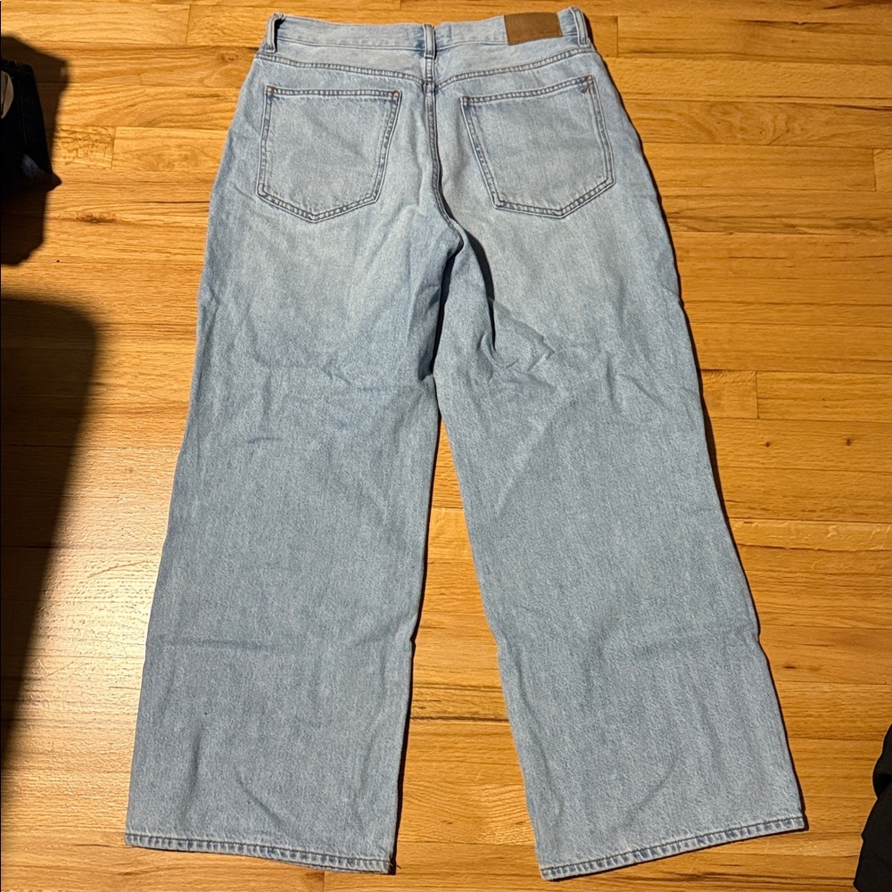 Madewell Super Wide Leg Light Blue Jeans - Picture 4 of 5